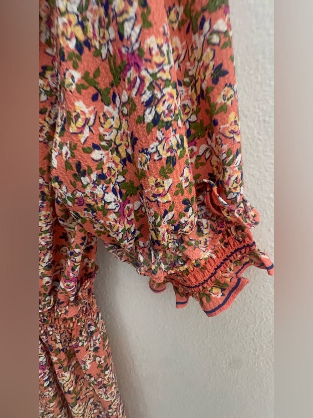Max Studio Coral Floral Smocked Maxi Dress - Picture 6 of 7